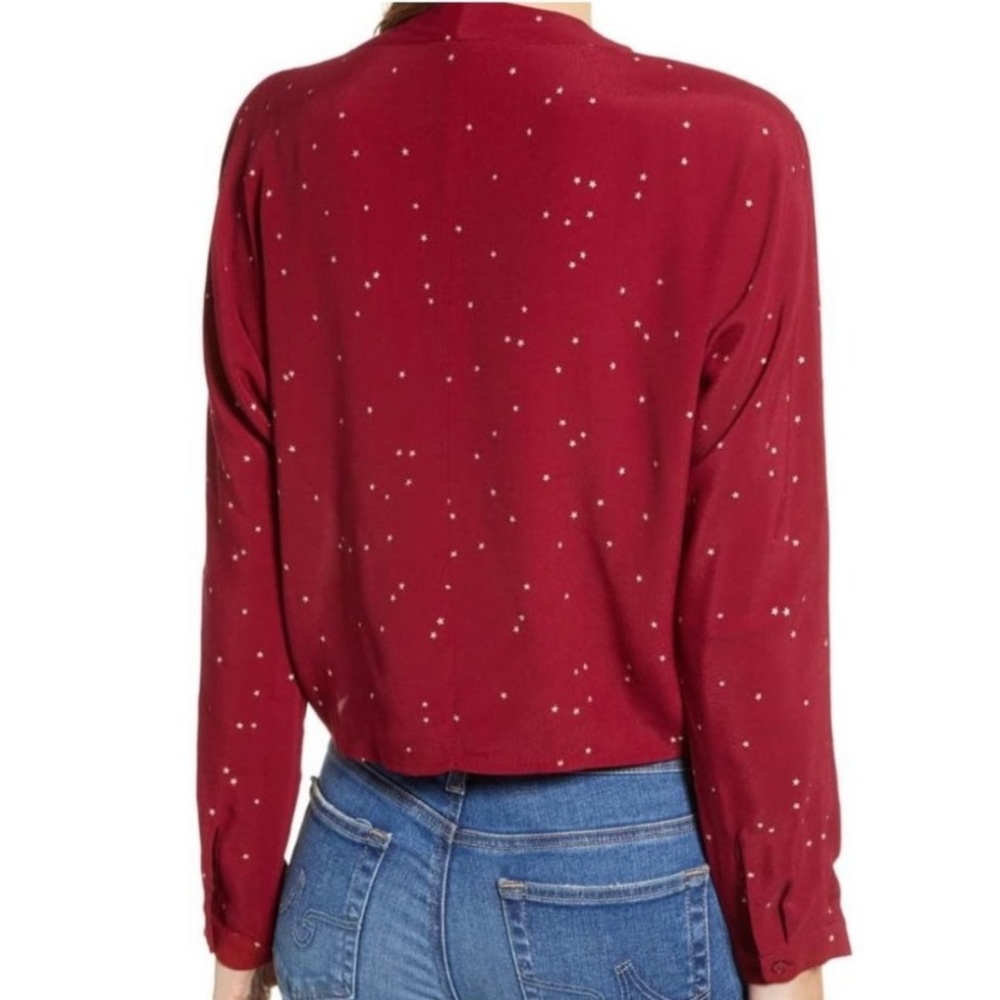 Rails Maroon Star Print Button Up Tie Front Sloan… - image 6